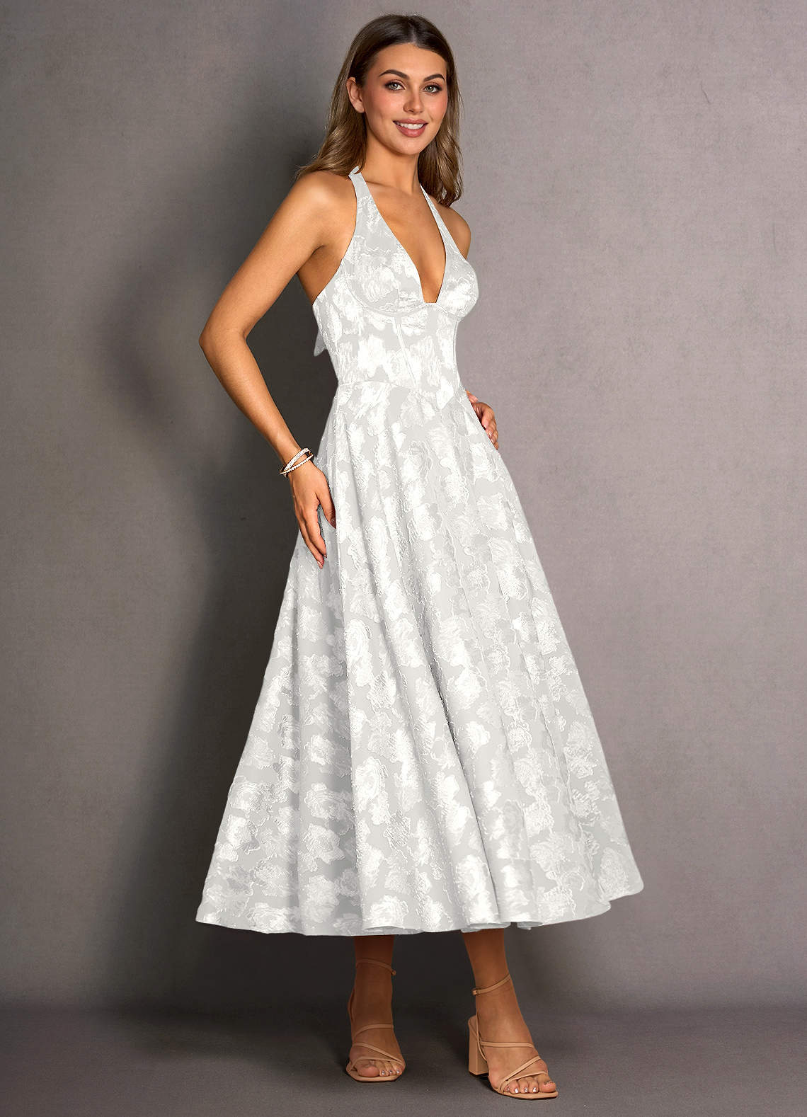Isabeau White Midi Dress | Azazie