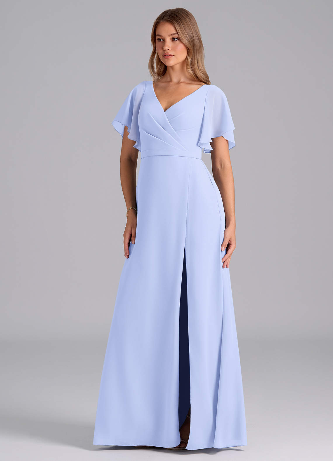 Azazie Ambrosia Bridesmaid Dresses Lavender A-Line Pleated Chiffon Dress image1