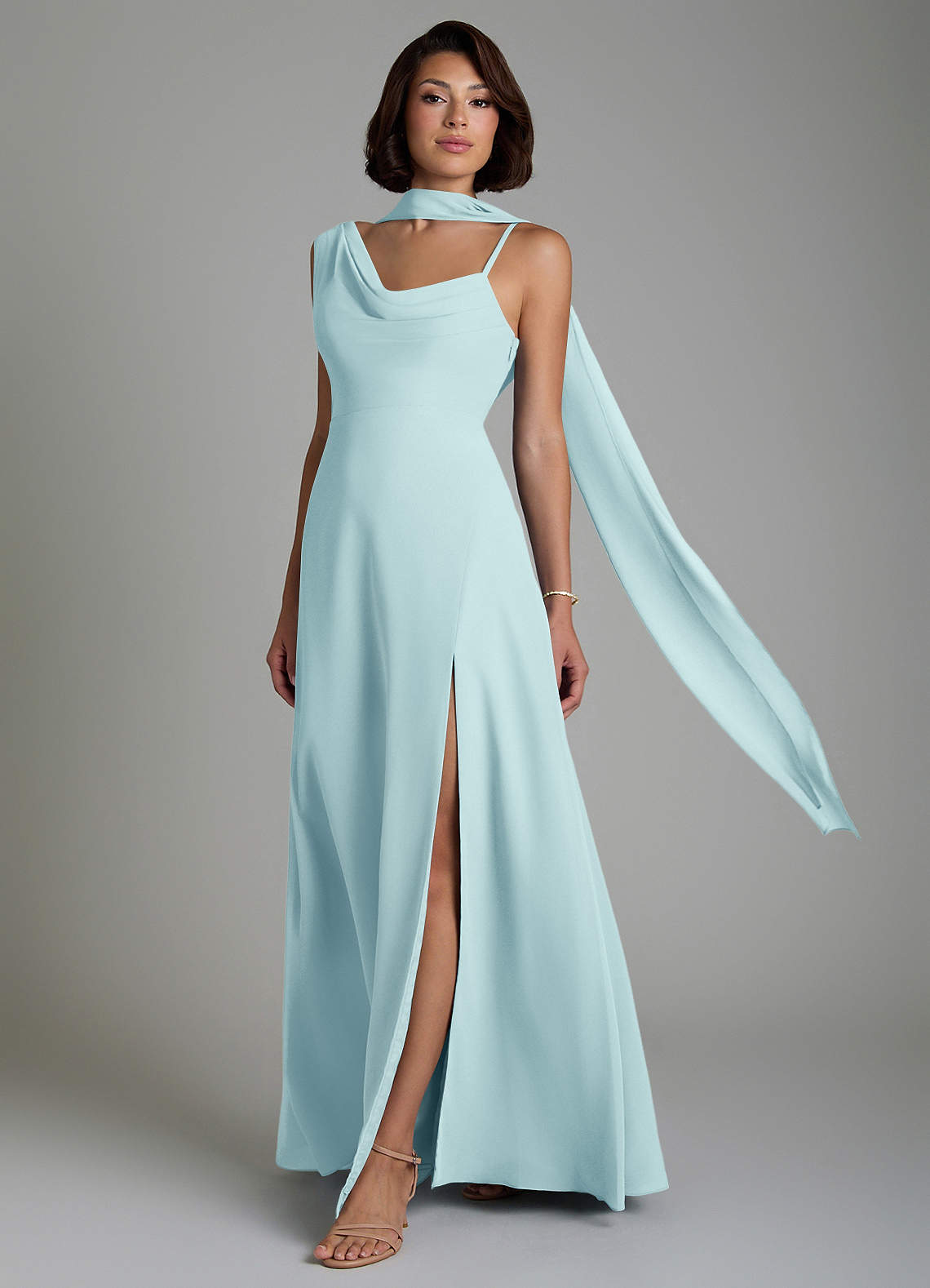 sea glass blue bridesmaid dress Azazie True H By Halston Nwt Gothic Wedding Dresses SIZE::4T creating a softly sculpted