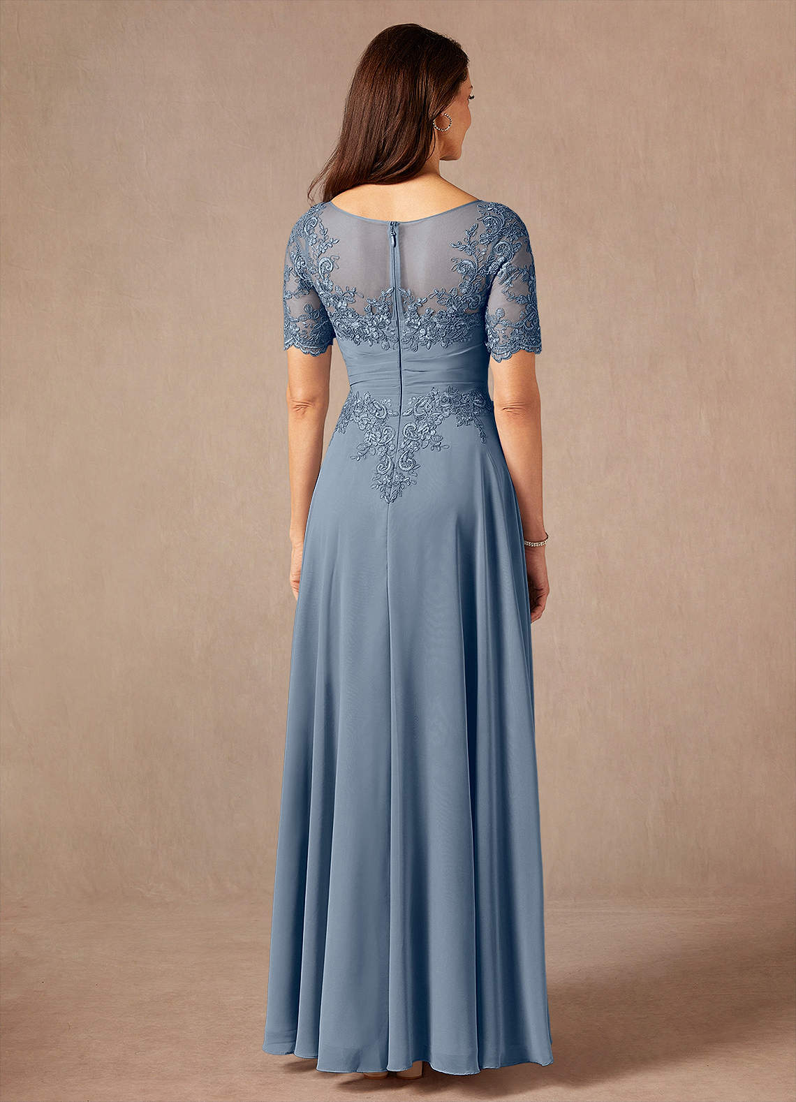 Azazie Raissa Mother of the Bride Dresses Twilight A-Line Lace Chiffon Dress image1