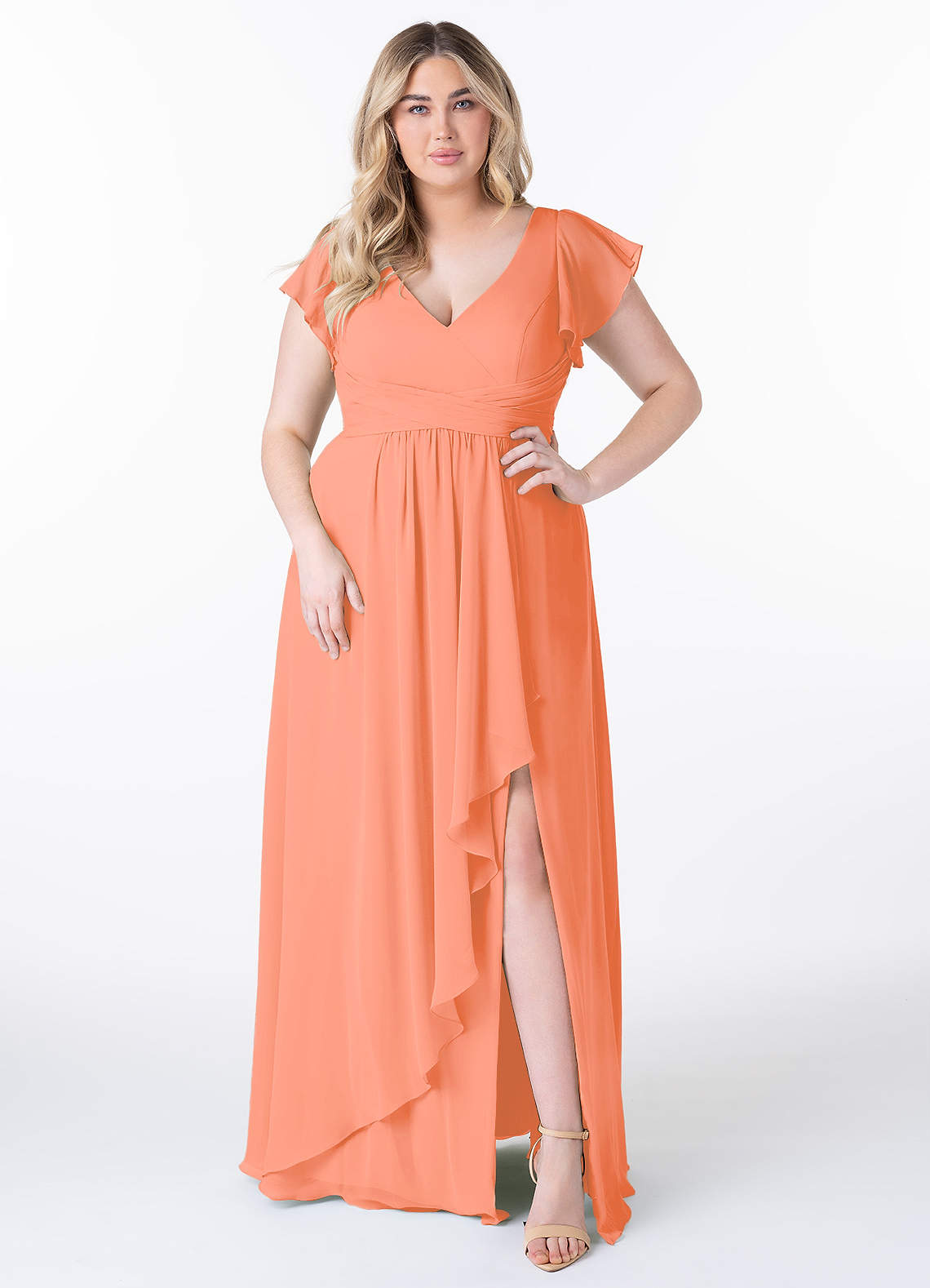 Azazie Omari Bridesmaid Dresses Sunset A-Line Chiffon Dress image1