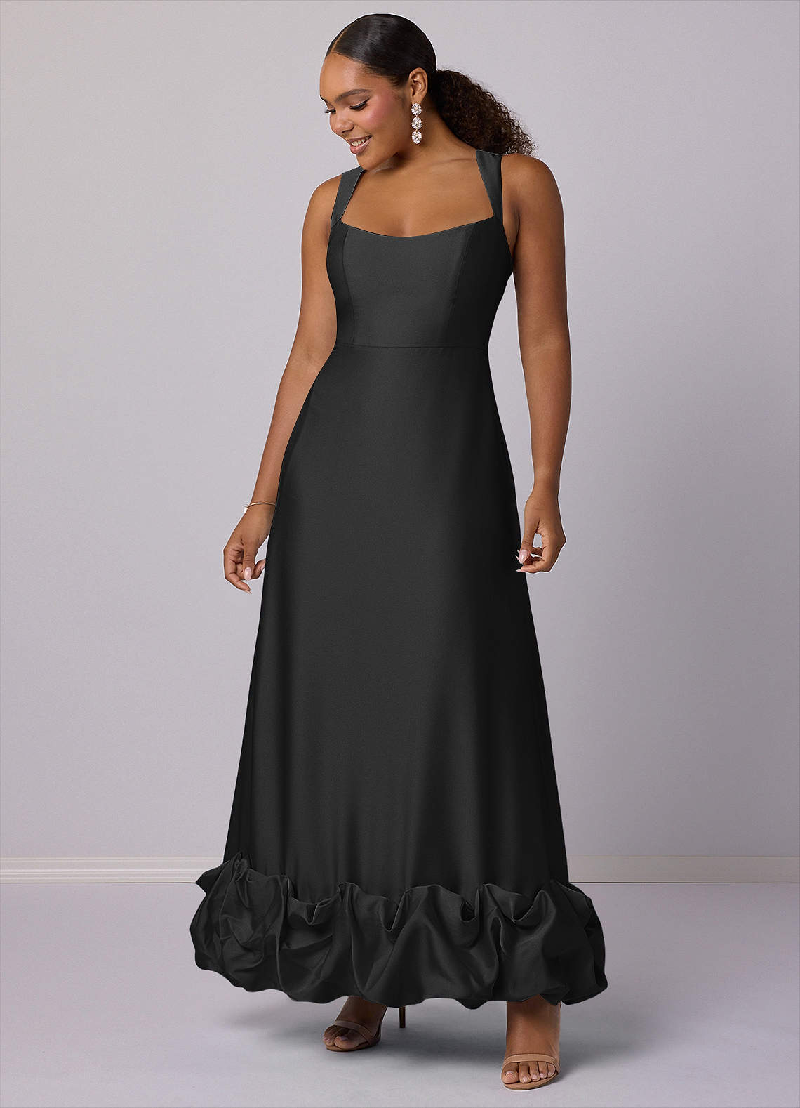 Barbie ♥ Azazie Bridesmaid Dresses A-Line Stretch Satin Ankle-Length Dress with Pockets image7