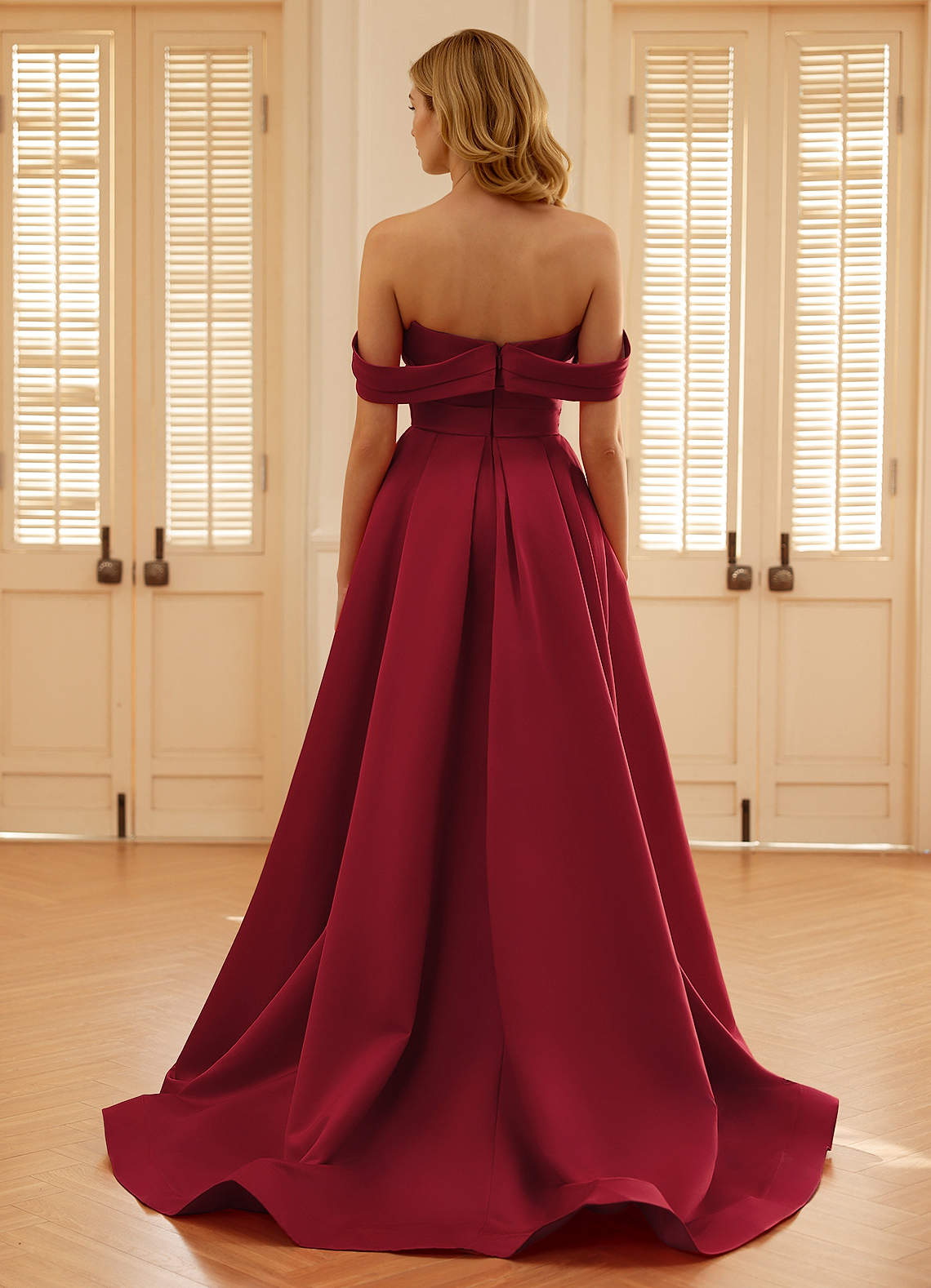 a line dress burgundy A-Line Off Shoulder Tulle Burgundy Long Prom Dress, Burgundy Long Evening Dress
