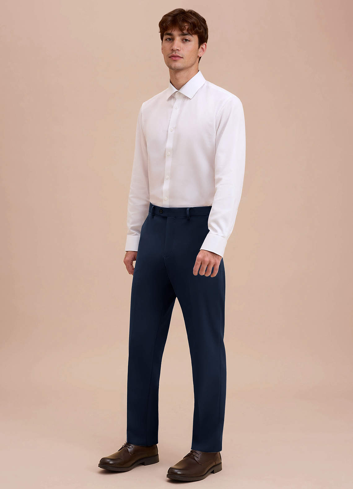 front Ethan Dark Navy Refined Weave Dress Pants