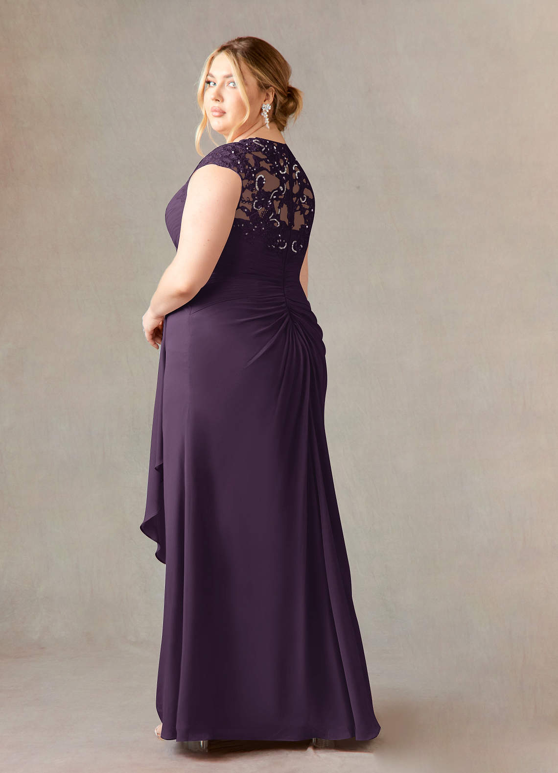 sachin and babi light blue dress 90s purple (eggplant) silk satin chiffon wrap