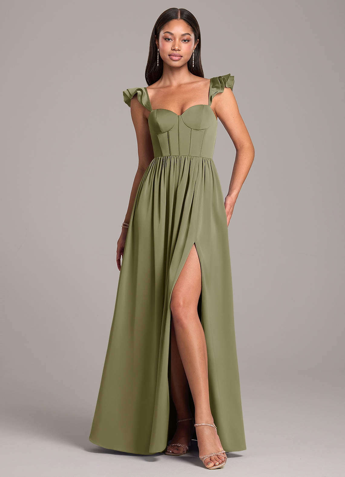 pistachio bridesmaid dresses Azazie Denisse