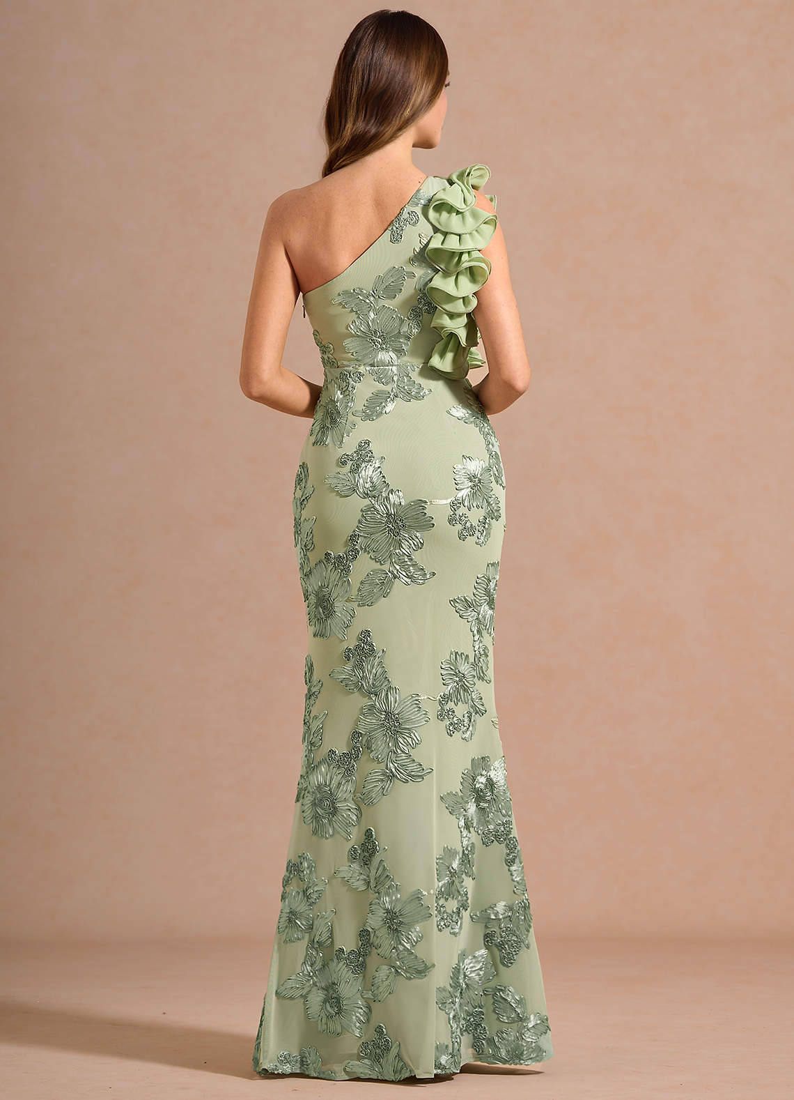 lime green strapless prom dress Mint Green Strapless Tulle Tiered Ruffles High-low Prom Dress, Mint Green / 18 main image 1