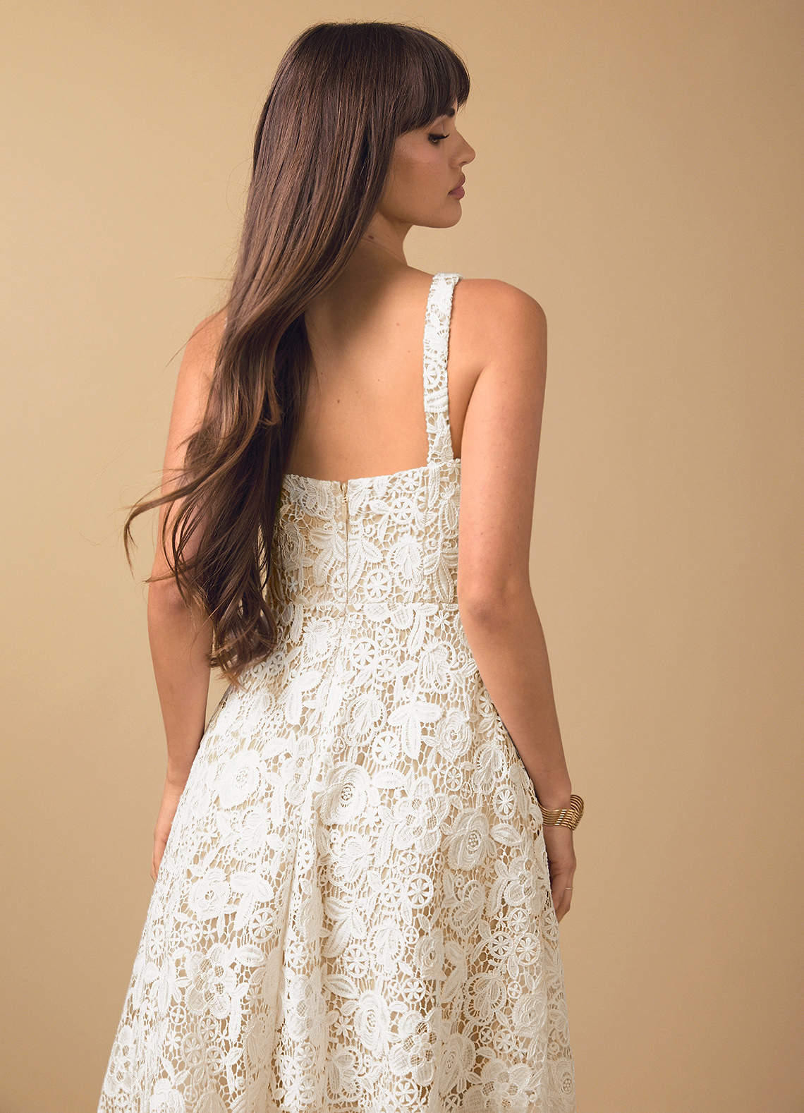 Elisa White Lace Midi Dress image3