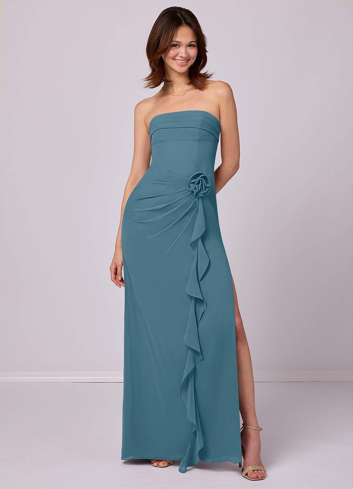 Barbie ♥ Azazie Bridesmaid Dresses Bermuda Sheath Strapless Chiffon Convertible Dress image1