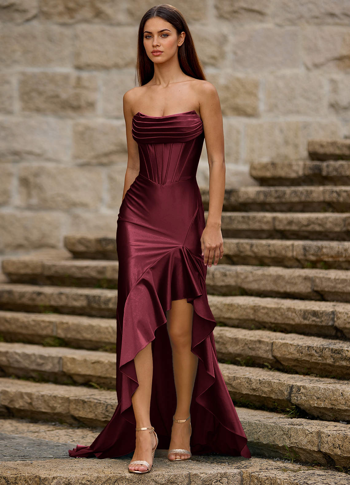 Siren Wein Meerjungfrau-Ballkleid image1