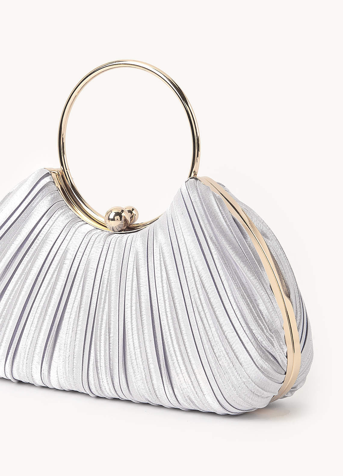 front Satin Pleated Handbag