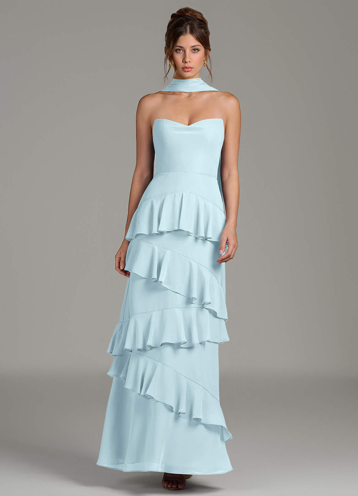 cloud blue bridesmaid dresses Azazie Imani 32.5 CARE Hand Wash Cold Wedtrend Women Sky Blue Wedding