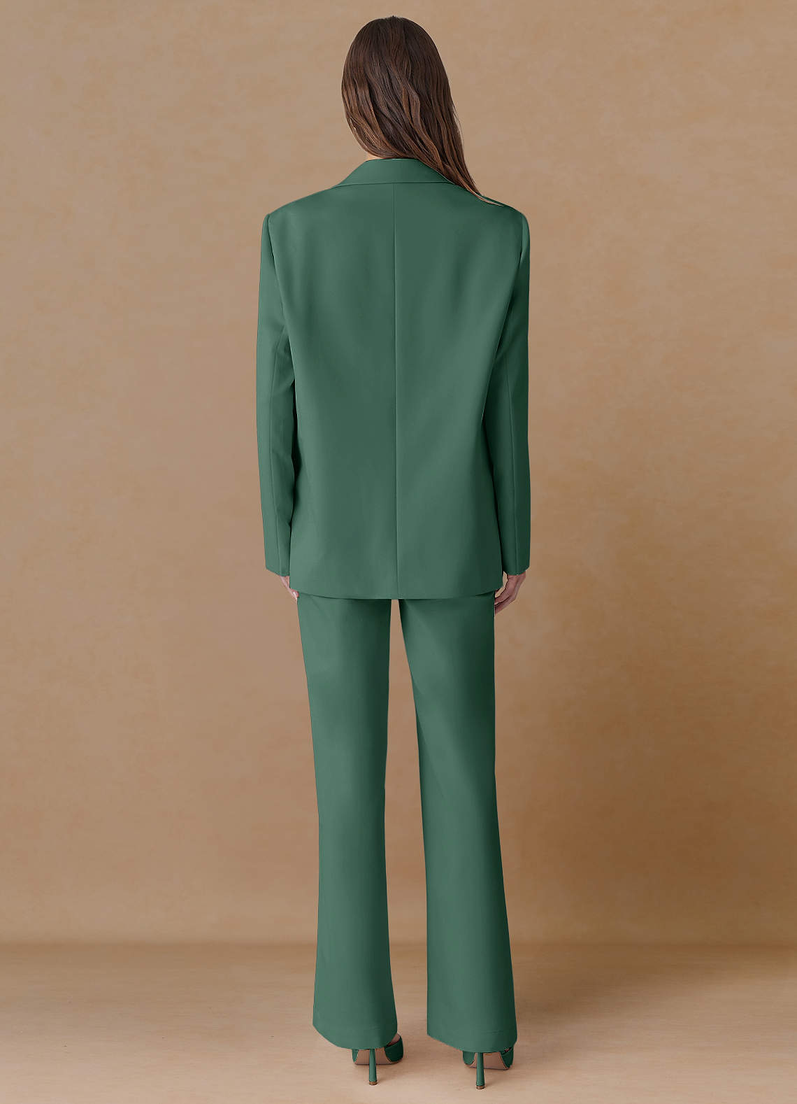 front Marina Eucalyptus Refined Weave Straight-Leg Pants