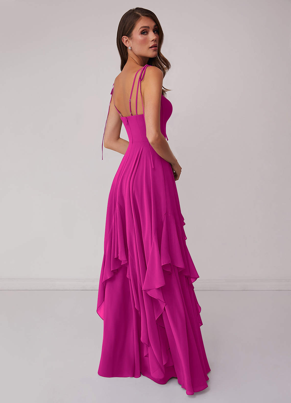 Barbie ♥ Azazie Bridesmaid Dresses V-neck Chiffon Tiered A-line Dress image1