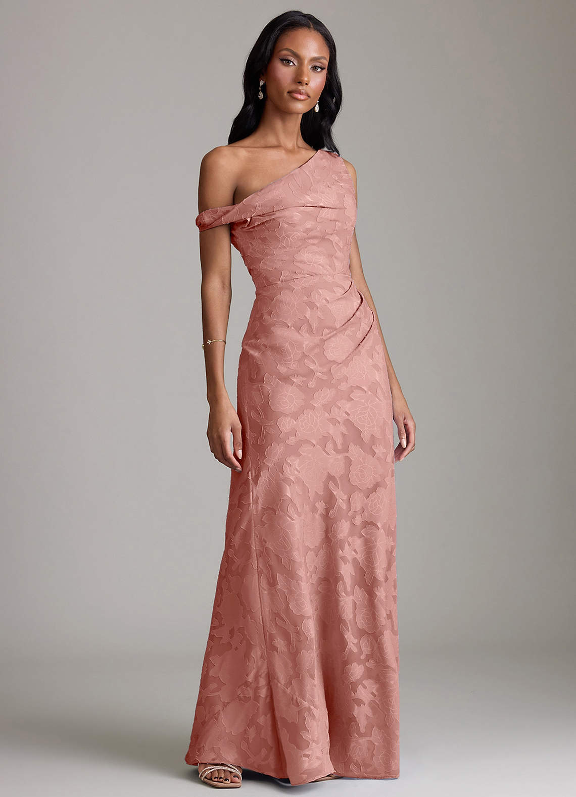 Azazie Emerson Probar vestidos en casa Vestido de Negro de Devorado Floral de Corte Sirena con Vestidos sin tirantes image3