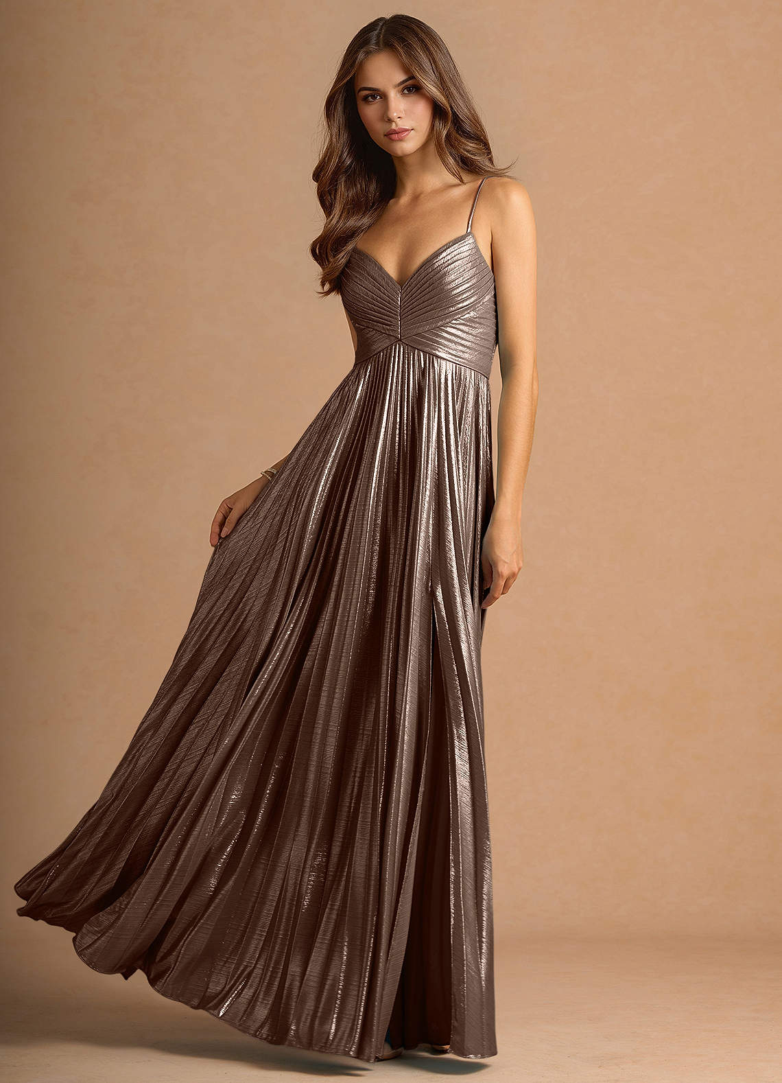 Calliope Bronze Maxi Dress Ready to Ship | Azazie
