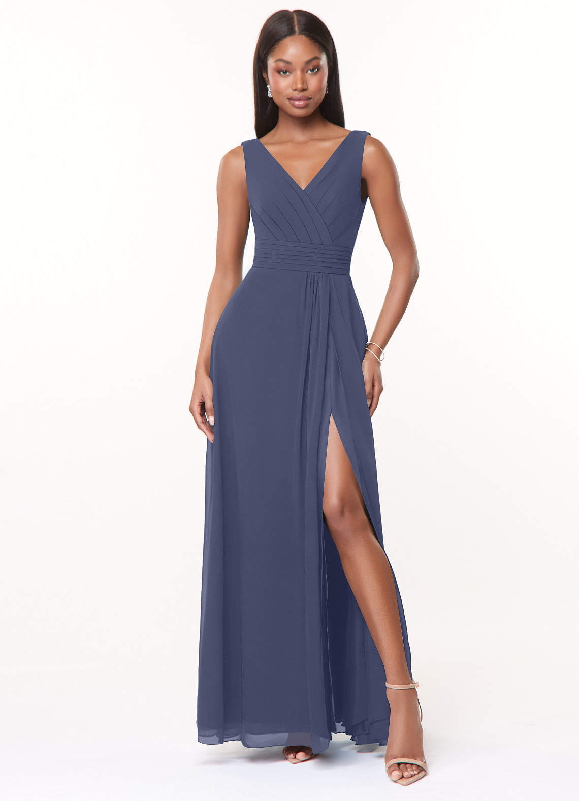 Azazie Karina Stormy Chiffon Bridesmaid Dresses | Azazie