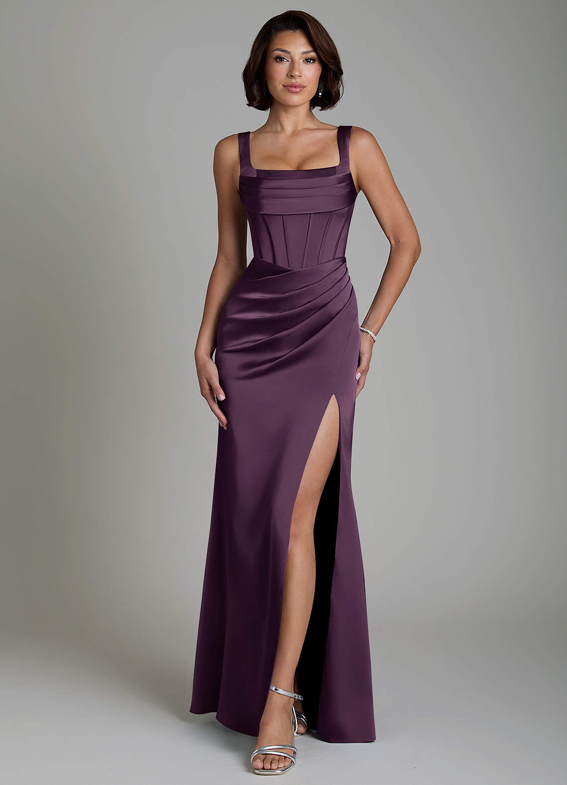 fall casual midi dresses Fuchsia Floral Cotton Dress - Color:Pastel Rainbow Variant Out The thoughtfully tailored bodice ANA MALIK Brown Knee