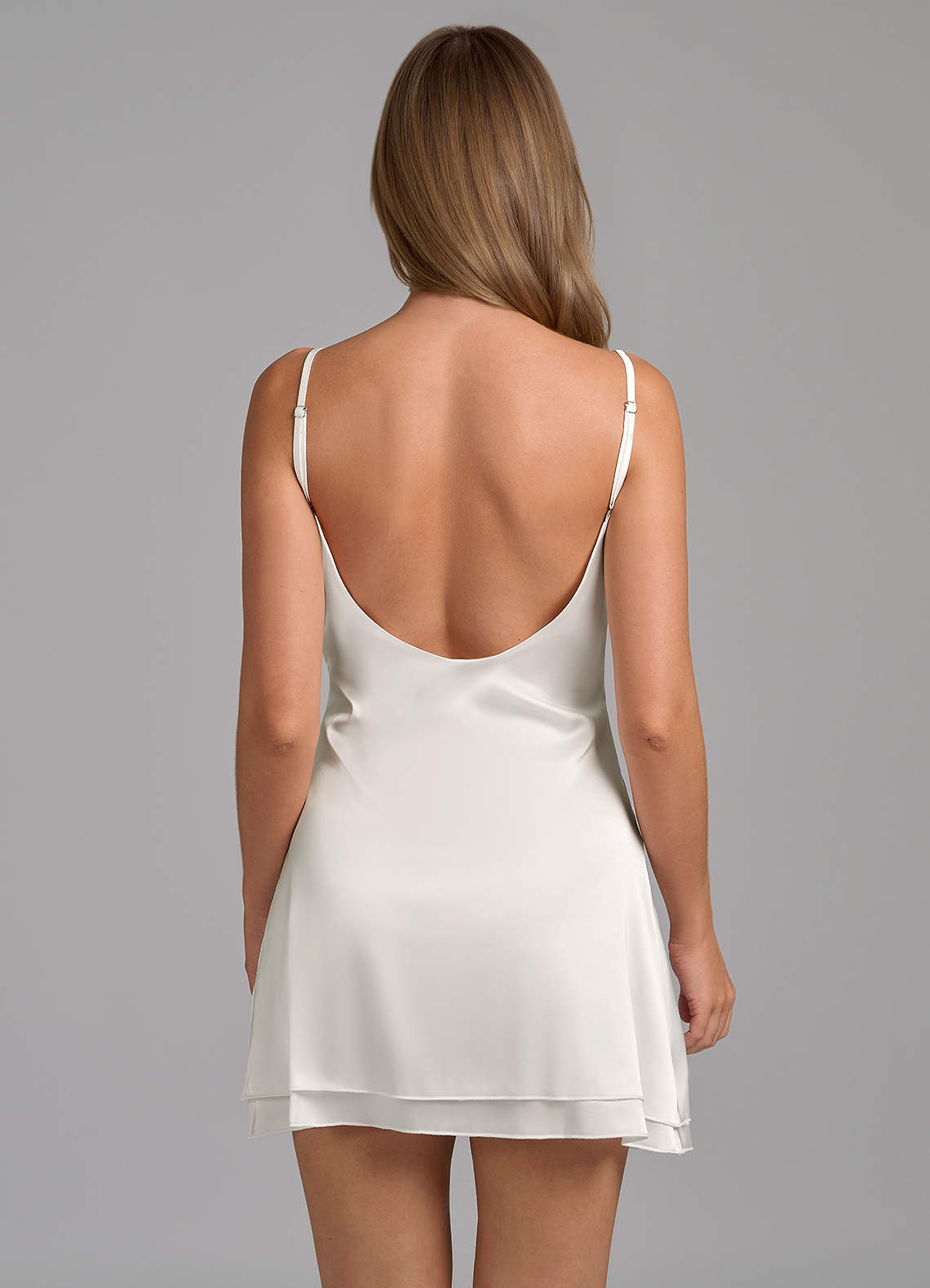 front Satin Lace Slip Dress