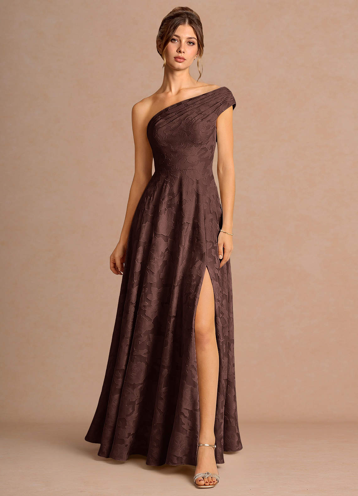 Priscilla Mocha Coco Maxi Dress | Azazie