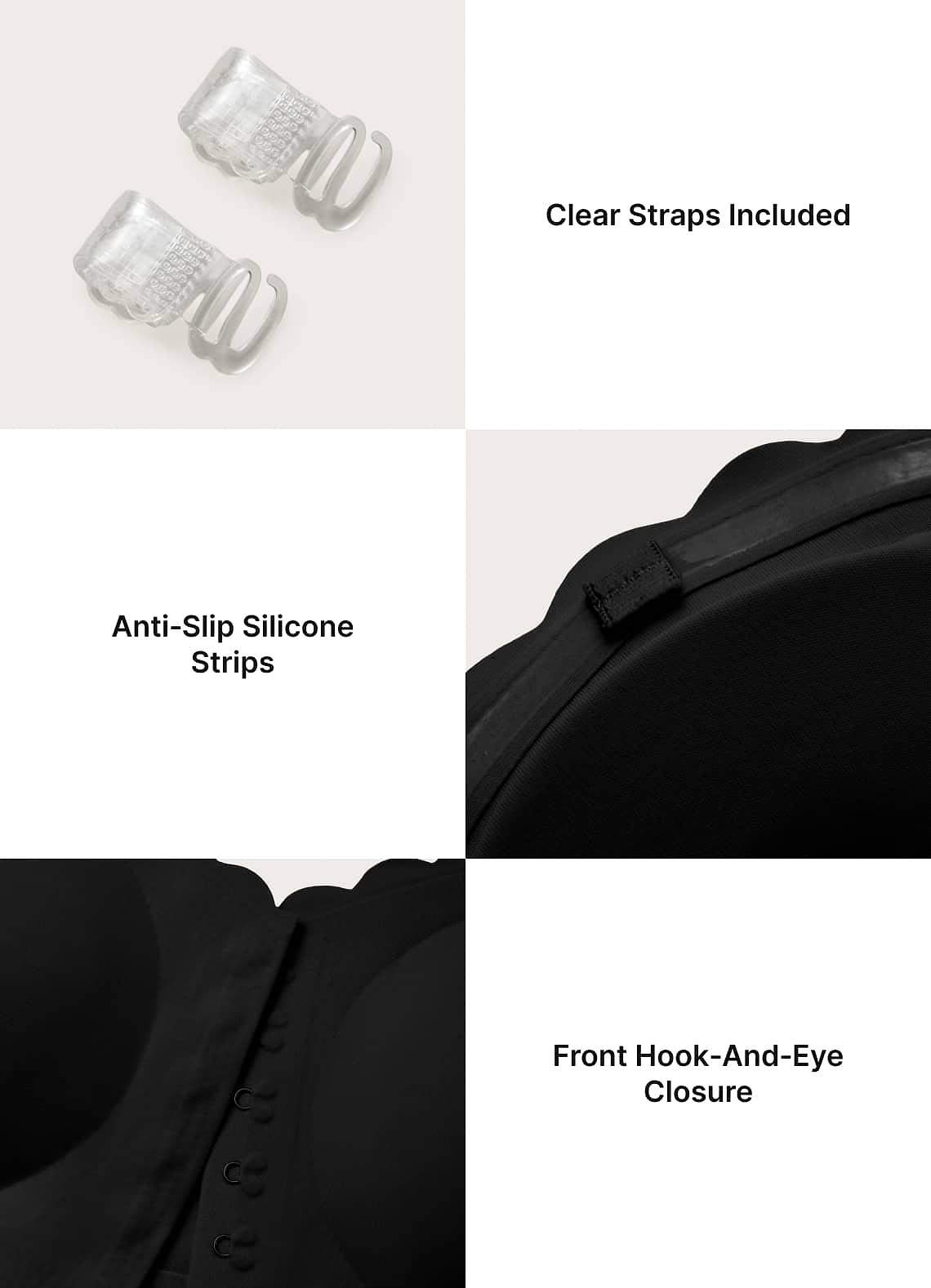 front Front‑Hook Anti‑Slip Scalloped Push‑Up Bra