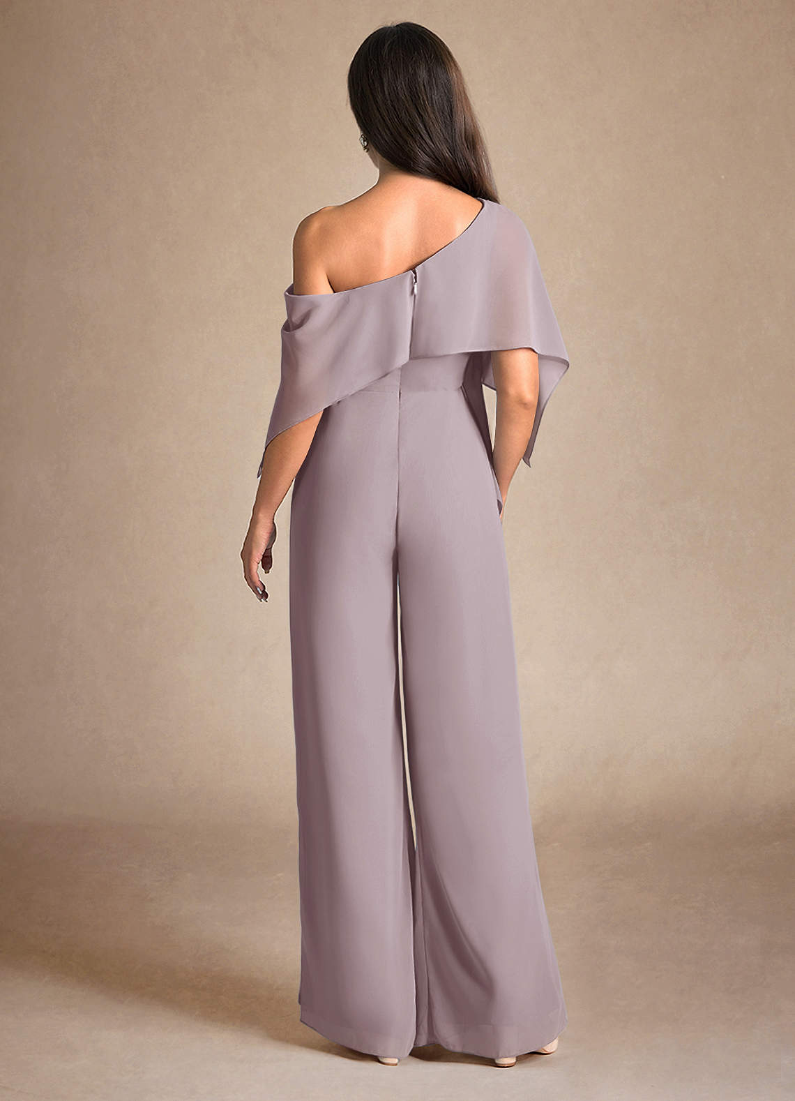 Azazie Halima Abiti per la Madre della Sposa Abito Tuta Pantaloni in Chiffon Spacco Laterale Dusk image2