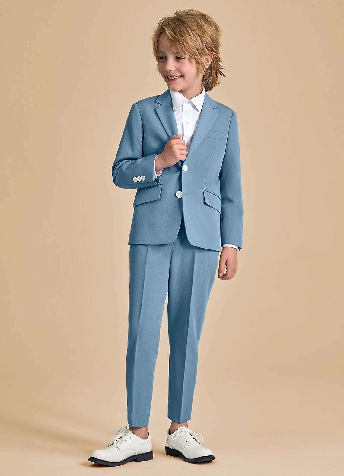 front Oliver Boys Light Blue 2-Piece Suit