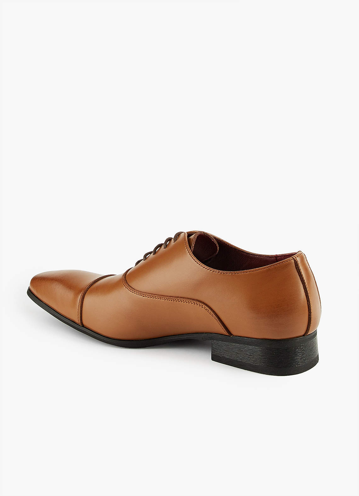 front Men's Leather Cap Toe Oxfords