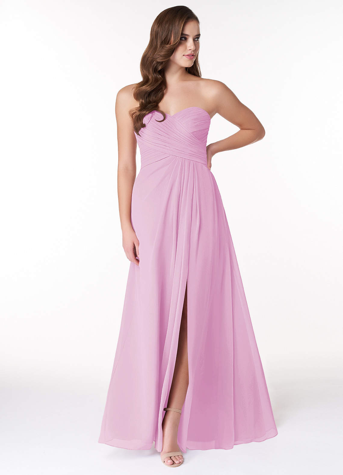 Azazie Arabella Allure Final Sale Candy Pink A-Line Sweetheart Neckline Chiffon Convertible Dress image1