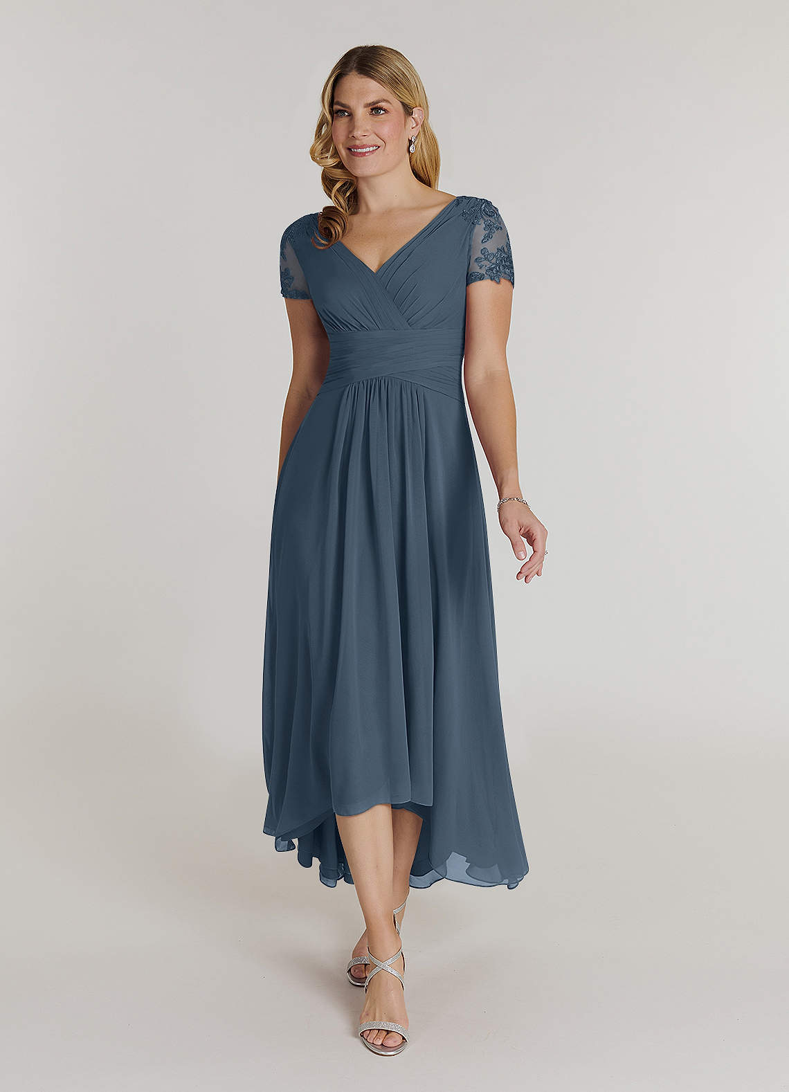 Azazie Thais Mother of the Bride Dresses Neptune A-Line Lace Chiffon Dress image1