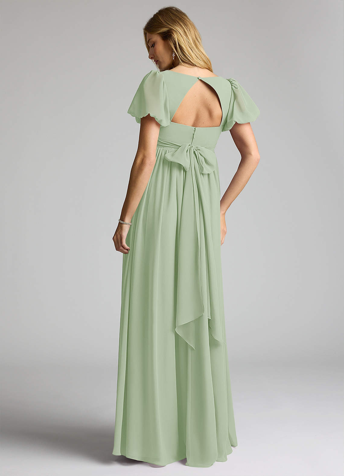 Azazie Madisynn Vestidos de dama de honra para maternidade Vestir Arco Comprimento do chão Chiffon image1