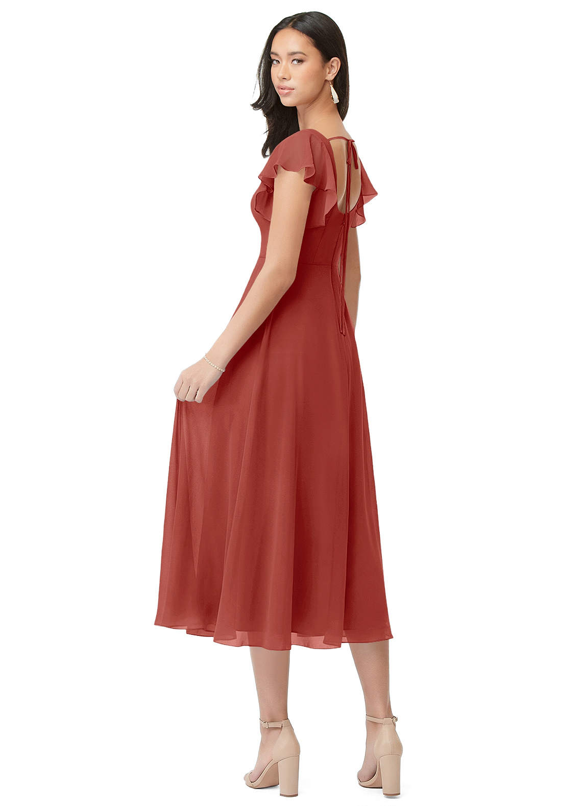 azazie terracotta bridesmaid dresses Azazie Aziza