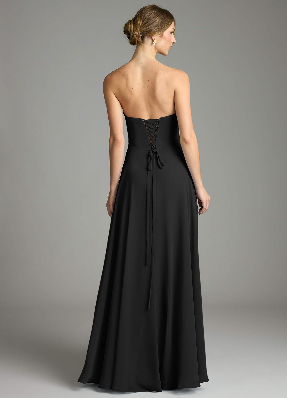 black and gray bridesmaid dresses Retro inspired velvet junior bridesmaid dress in black – La Novale Atelier main image 1