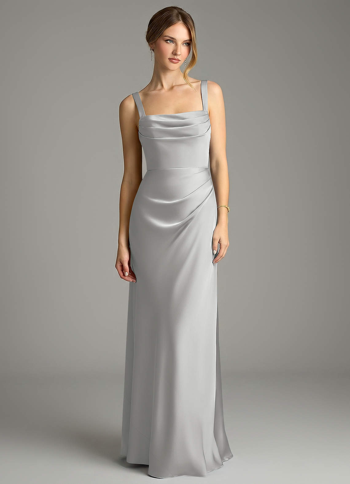 silver mermaid bridesmaid dresses Mismatched Silver Grey Satin Long Cheap Custom Mermaid Bridesmaid Dresses,  MRB0284