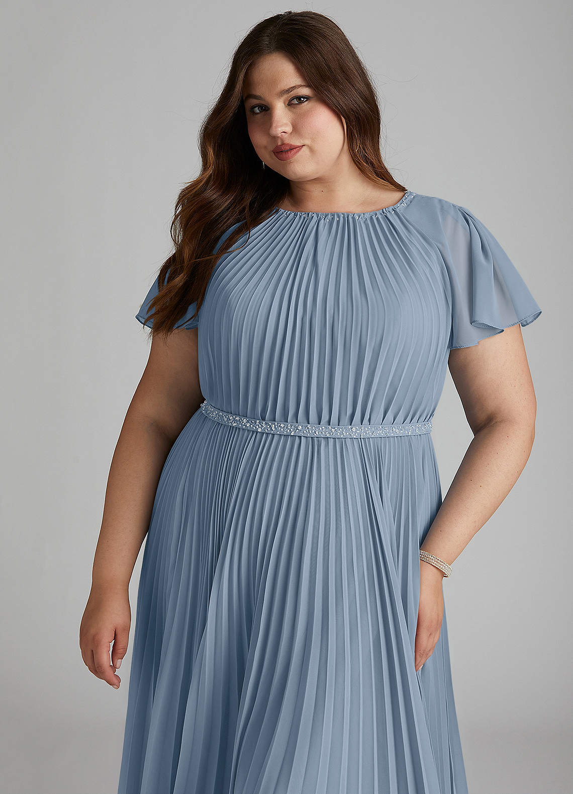 Azazie Kara Modest Bridesmaid Dresses A-Line Pleated Chiffon Floor-Length Dress image14