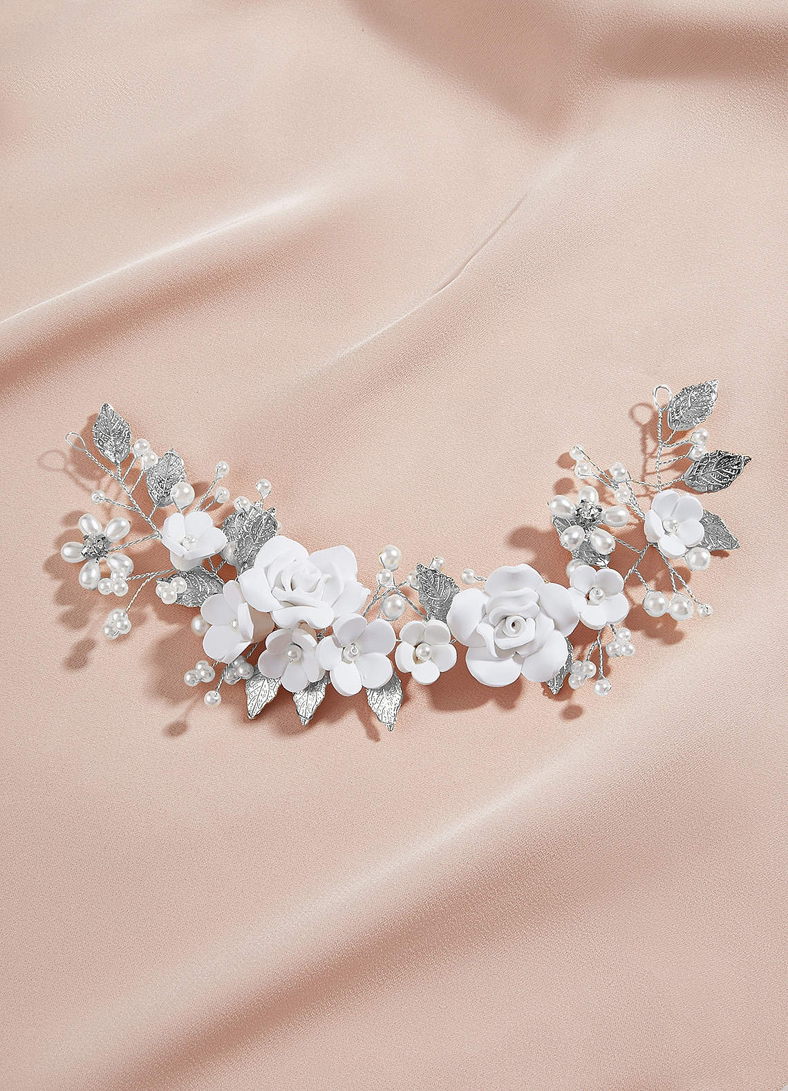 front Porcelain Floral Hair Clip