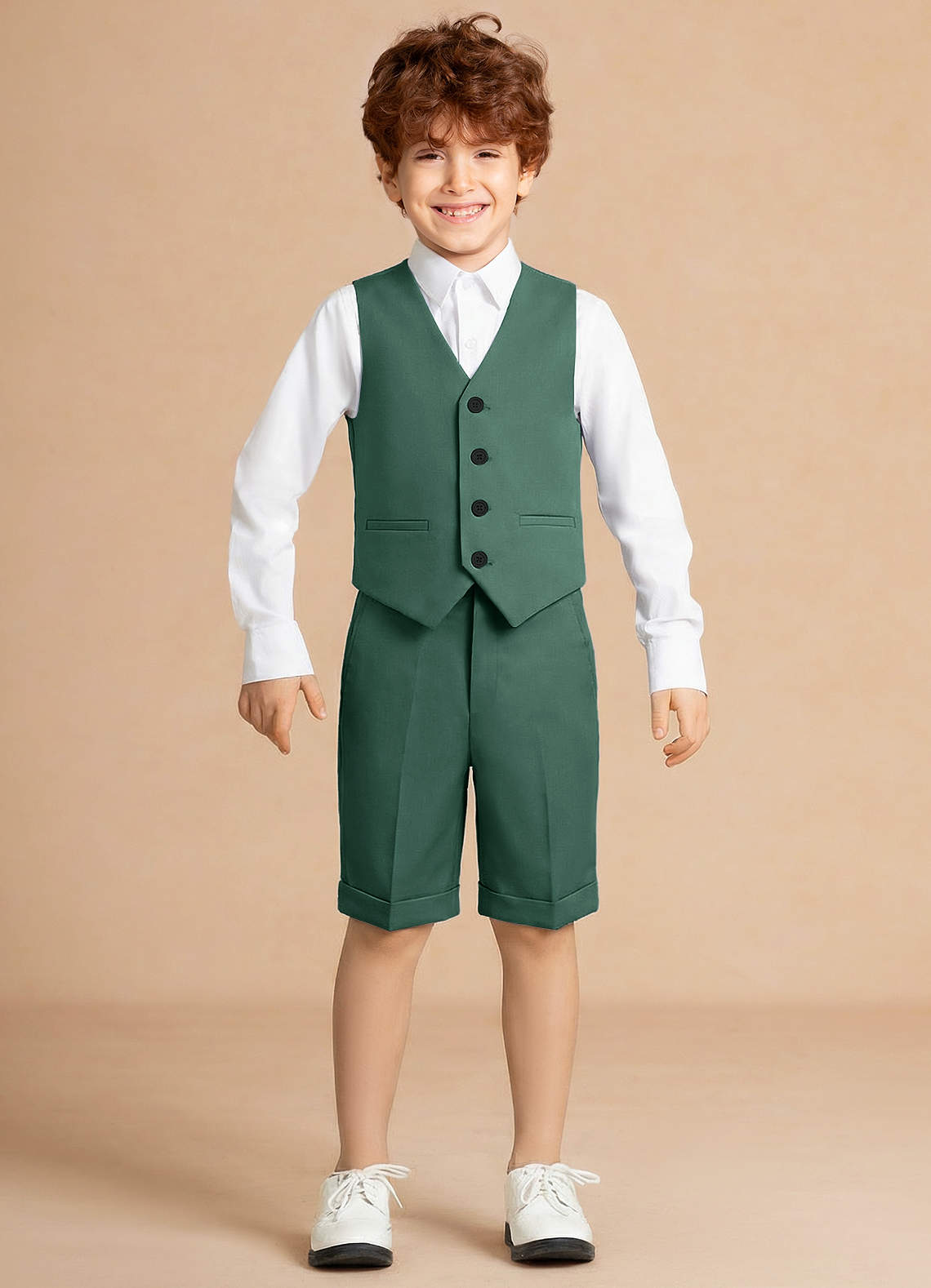 front Finn Eucalyptus Boy Vest 3-Piece Suit