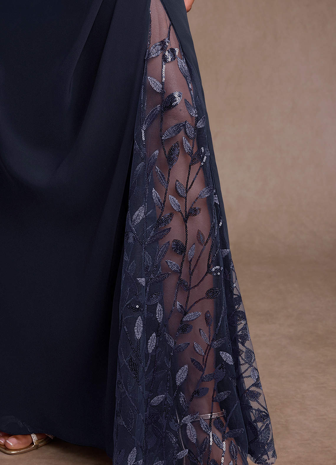 Azazie Betania Mother of the Bride Dresses Dark Navy Mermaid Sequins Chiffon Dress image5
