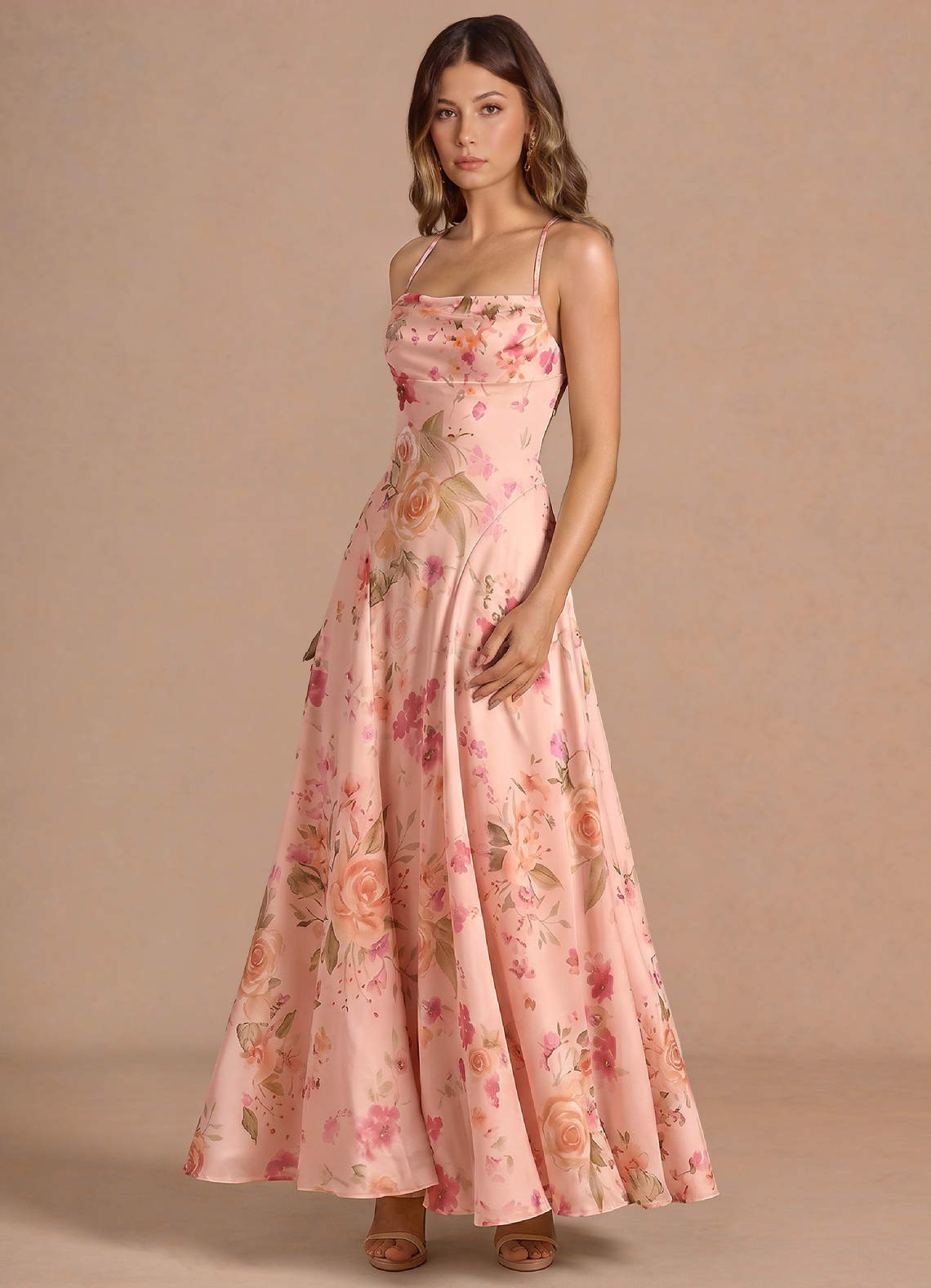 abstract formal dress Elvira Bouquet Floral Maxi Coverup