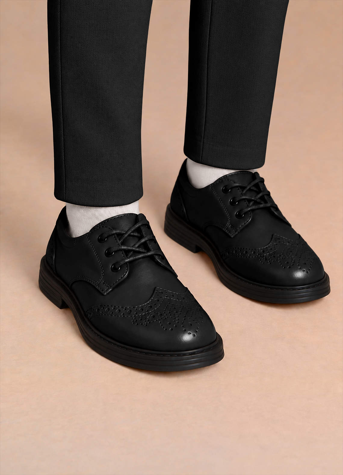 front Boys' Leather Brogue Dress Shoes