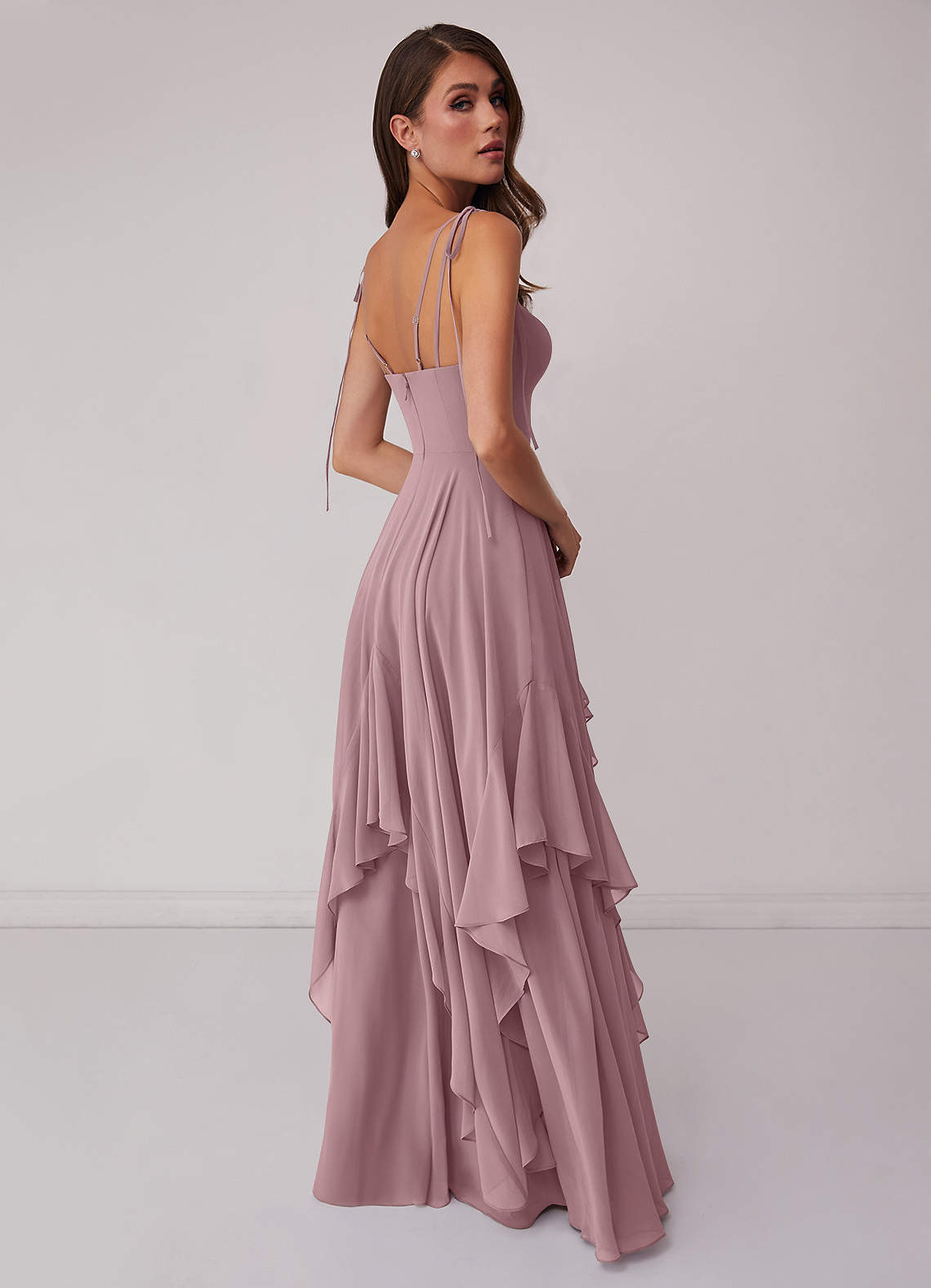 Barbie ♥ Azazie Bridesmaid Dresses V-neck Chiffon Tiered A-line Dress image1