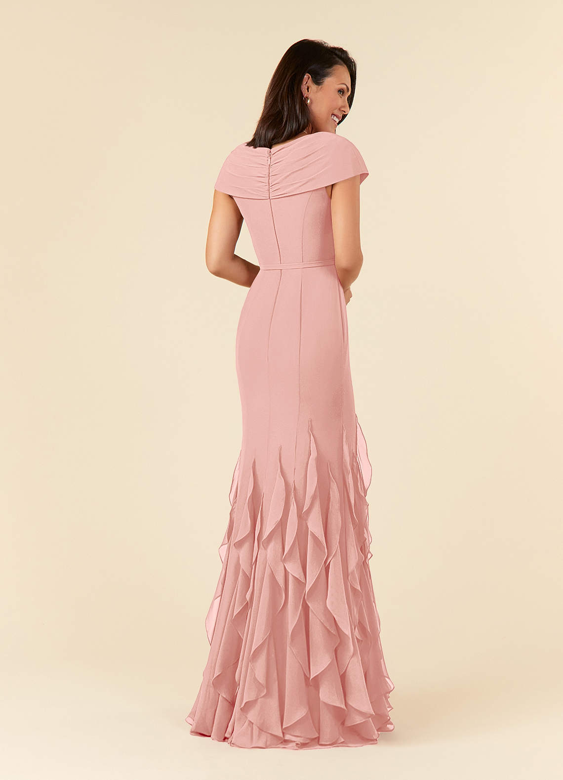 Azazie Bailora Mother of the Bride Dresses Rosette Mermaid Ruched Chiffon Dress image2