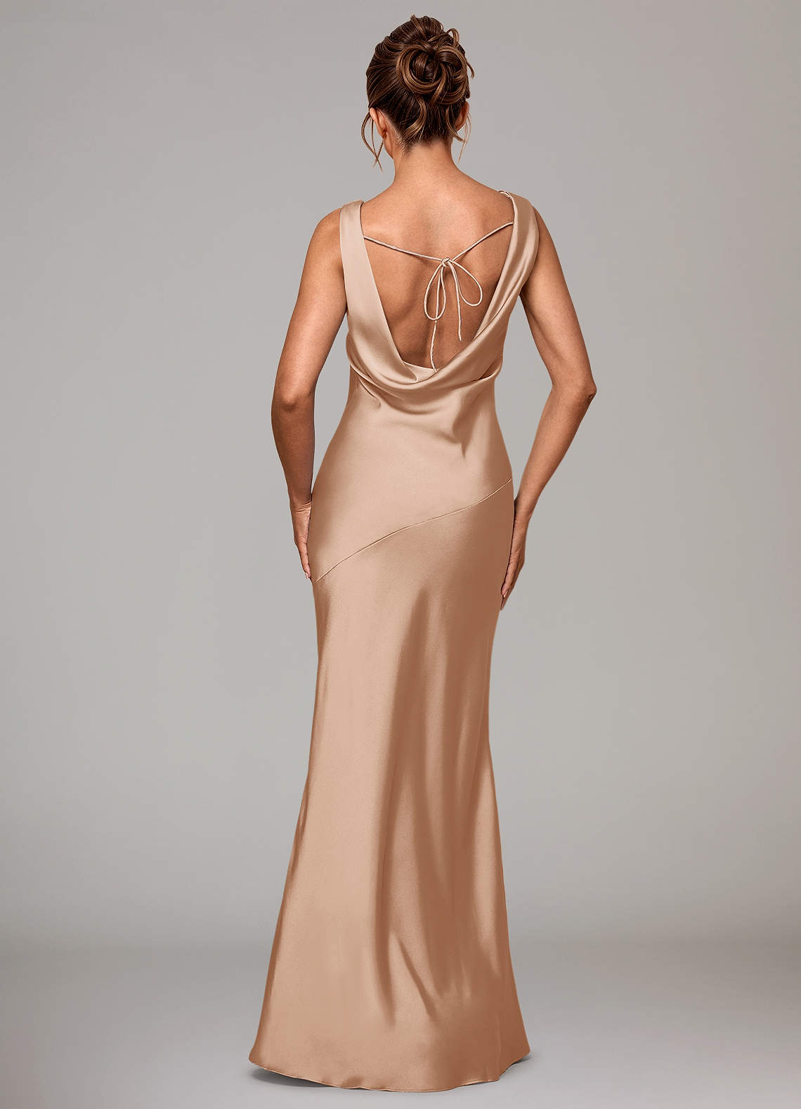 Azazie Rylina Bridesmaid Dresses English Rose Mermaid Stretch Satin Dress image4