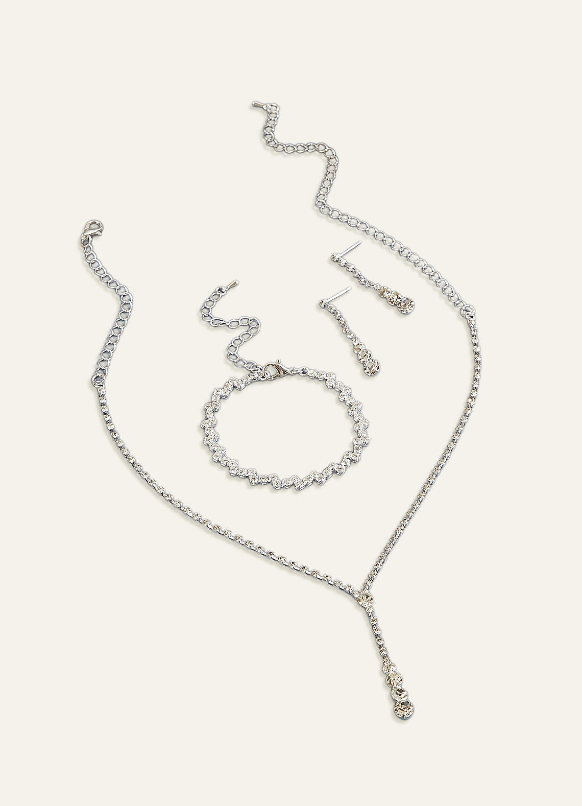 front Ensemble de bijoux en strass tombant