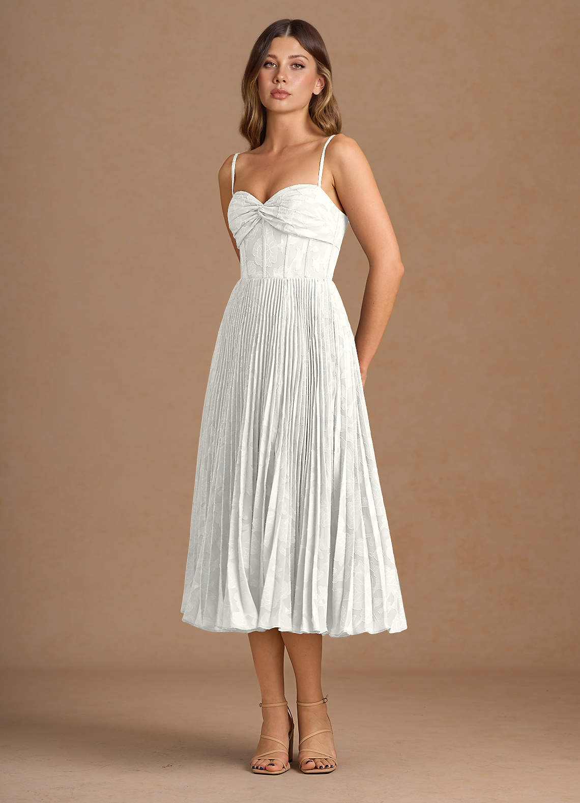 Azazie Midi Dresses A-Line Wedding Guest Semi-Formal Dresses Sweetheart White Azazie Midi Dresses A-Line Wedding Guest Semi-Formal Dresses Sweetheart White