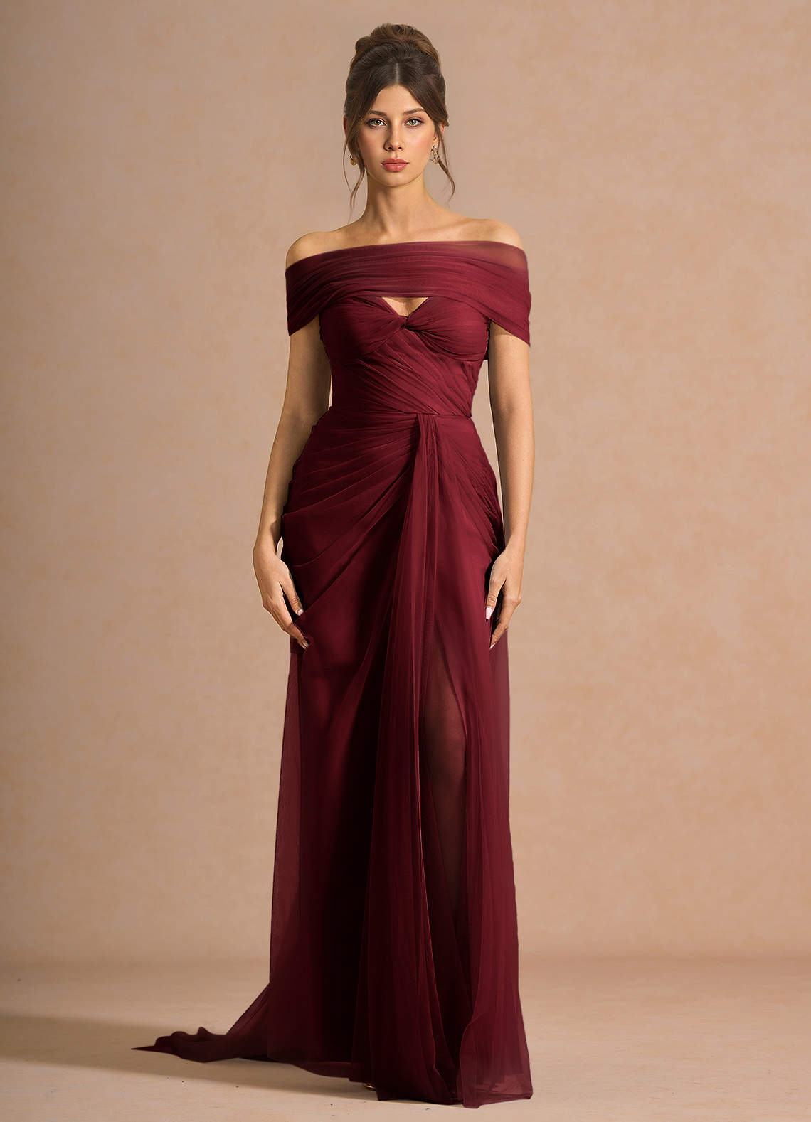Larissa Merlot Two Piece Set | Azazie