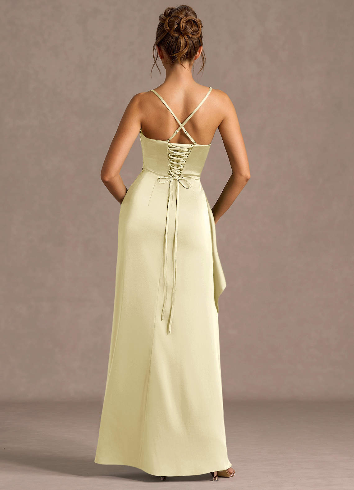 lemon backless dress Haille Knit Chiffon Maxi Dress / Lemon | MESHKI