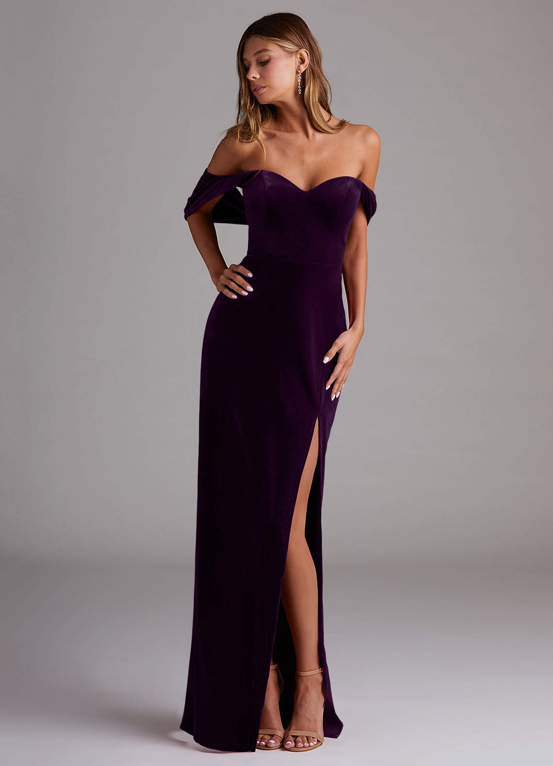 grey sequin bridesmaid dress Cicinia V-neck Short Sleeves Sequins with Slit, Silver Zipper Fully Lined Style:AP1E211902 Coat Size:16 WT Shirt Dress Korean Dress