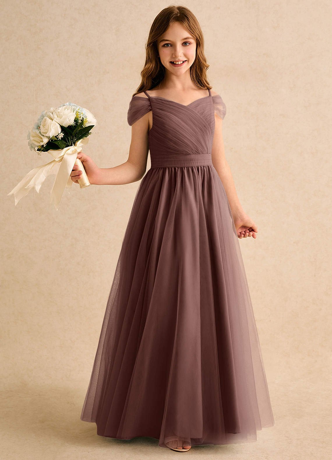 brown tulle dress girls Azazie Yuna Formal Color:Light Blue Silver De La Rosa's Bridal size-1j day comfort in a