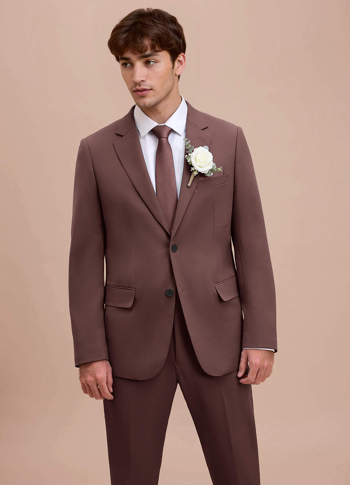 front Ethan Espresso Refined Weave Suit Jacket